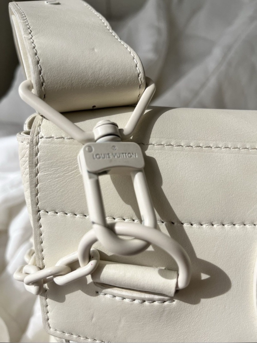 Louis Vuitton Cream Embossed Monogram Backpack - Picture 7 of 10